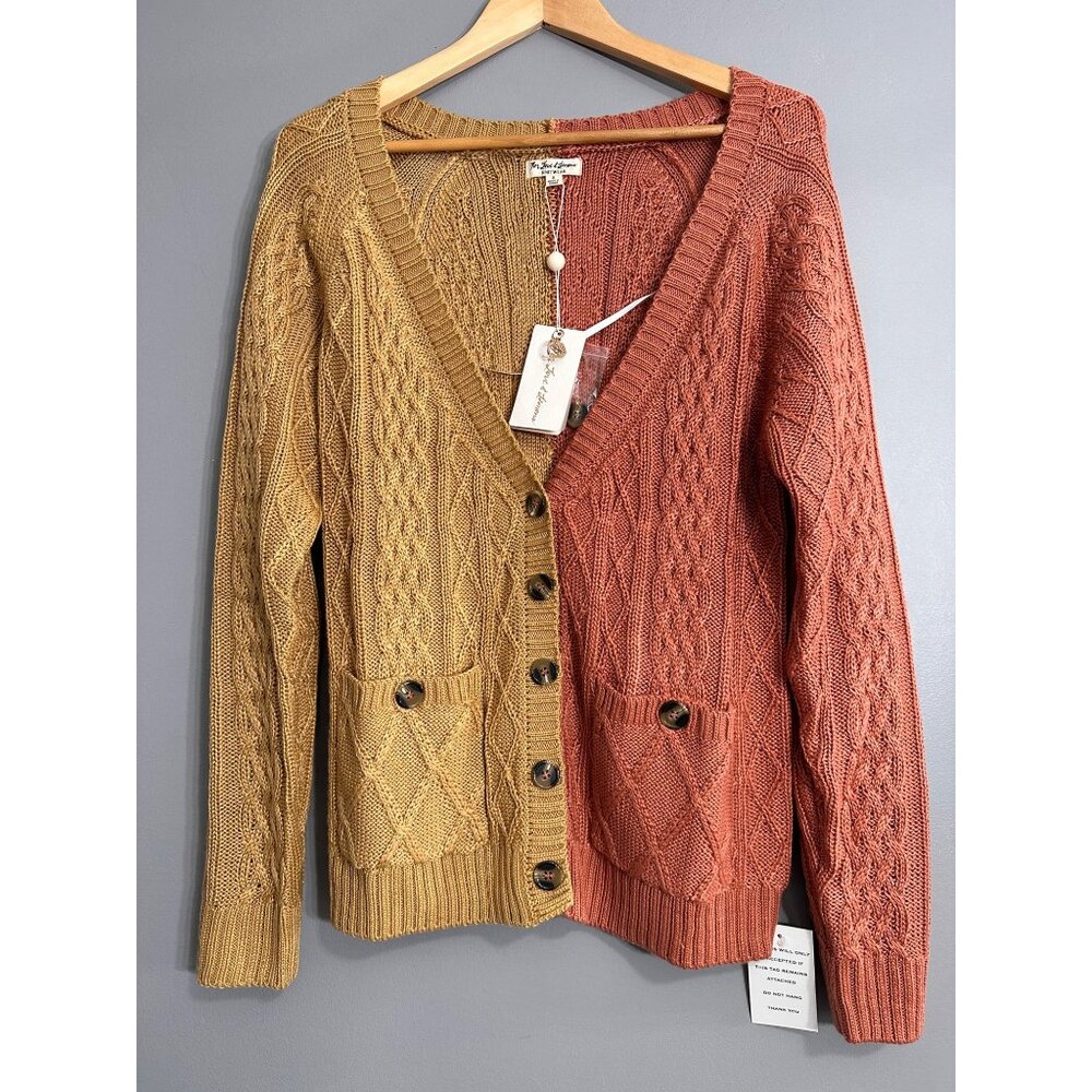 For Love & Lemons Knitwear Colorblock Cardigan Sweater NWT Small